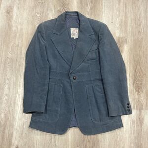 RARE Vtg 70s Scotts Grey Ltd Corduroy Blazer Men's Sz 40 Medium Grey Yugoslavia